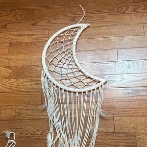Cream Macrame Moon Dreamcatcher